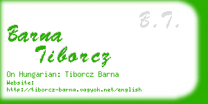 barna tiborcz business card